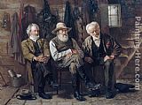 John George Brown Famous Paintings - To Decide the Question